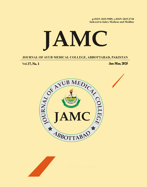 					View Vol. 37 No. 2 (2025): JOURNAL OF AYUB MEDICAL COLLEGE ABBOTTABAD
				